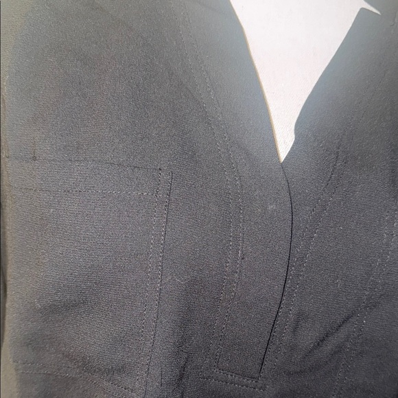 Black Popover Airy Tunic Sheer Lined Blouse - Picture 8 of 8